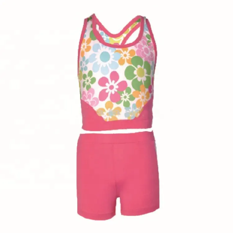 Bulk sale full color printed kids swimming suits oem modest swimwear