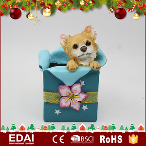 Colorido Navidad ornamentos animales 2 surtidos estatuas polyresin perro en <span class=keywords><strong>la</strong></span> hermosa caja <span class=keywords><strong>de</strong></span> regalo - Product Image 2