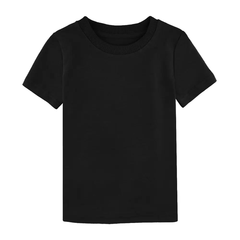 T-shirt en coton à manches courtes pour garçons et filles, uni, blanc, noir, enfants, Tops d'été, imperméable, imprimé, personnalisé