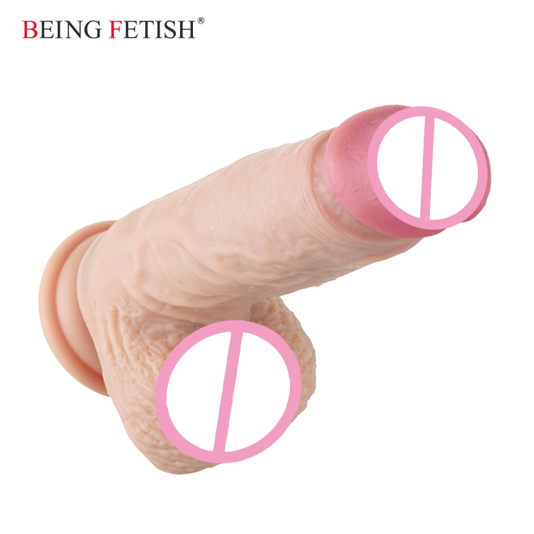 Naturel Réel Peau Avec Une Forte Ventouse Gode En Silicone Médical