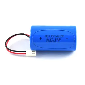 LiSOCI2 עיקרי ליתיום סוללה 3.6 V 14000mAh ER34615M d גודל 3.6 v 14ah li-socl2 סוללה עבור רדיו יישומים