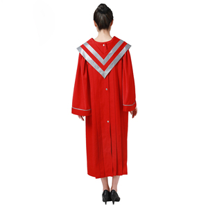 Vestido de noche rojo y blanco personalizado para mujeres, traje para Clérigo o iglesia - Product Image 2