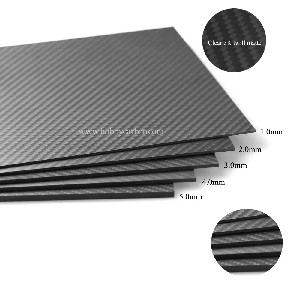 Produits en Fiber de carbone, 2 panneaux Composite en fibre de carbone, 1000x1000mm, vernis mat
