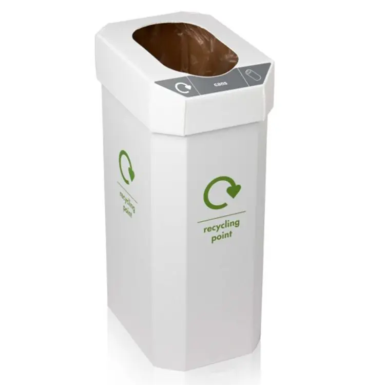 Ecológica dobrável lixeira reciclar uma lixeira de cartão enrolado reciclável