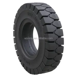 compact solid pneumatic forklift tires 5.00-8 5.00x8 mounted on 6-hole two-piece split wheels