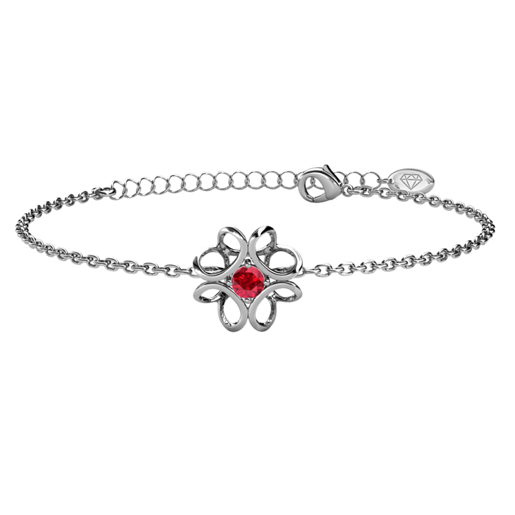 July Ruby Birthstone 18k Gold Plated Bracelet