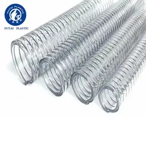 Transparent Spiral Pvc Soft Pipe Pvc Clear Steel Wire Flexible Tube Hose