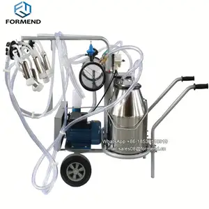 Stainless steel cow sheep goat mobile vacuum pump penis milking machine