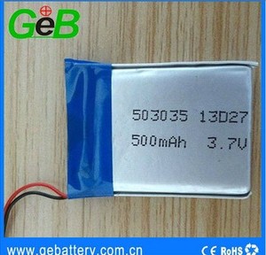De haute qualité 503035 3.7 v 500 mah au lithium polymère batterie - Product Image 2