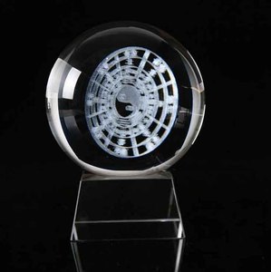 80mm 3D Laser Etched Engraved Crystal <strong>Glass</strong> Ball <strong>Sphere</strong> for Stand Home Decoration - Product Image 3