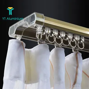 Manufacturers Aluminum Extra Wide and Heavy Curtain Track Rail Room Divider Double Hotel Curtain Track