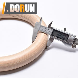 Juego de anillos de gimnasia de madera para gimnasio con correas de mosquetón ajustables para anillos de ejercicio antideslizantes - Product Image 6