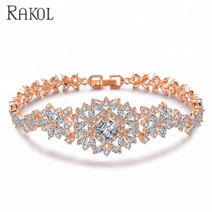 RAKOL BP023 oro <span class=keywords><strong>rosa</strong></span> bianco cristallo zircone CZ <span class=keywords><strong>bracciale</strong></span> matrimonio sposa europeo e americano elegante <span class=keywords><strong>bracciale</strong></span> donna - Product Image 1