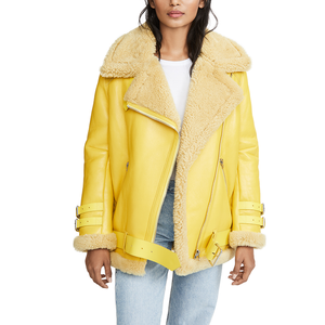 Blouson d'hiver pour <span class=keywords><strong>motard</strong></span> <span class=keywords><strong>en</strong></span> Faux <span class=keywords><strong>cuir</strong></span>, vêtement féminin avec épaules tombantes <span class=keywords><strong>en</strong></span> fourrure, nouveau Design 2020 - Product Image 1