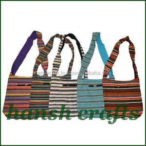 Unisex Cotton Hippie Hobo Sling Crossbody <b>Bag</b> Handmade Round Straw Shoulder <b>Bag</b> | <b>Boho</b> Style Casual Travel Beach Festival <b>Bag</b> - Product Image 2