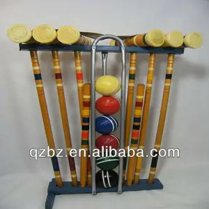2016 New Vintage Antique Kayu Croquet Set untuk 6 Pemain