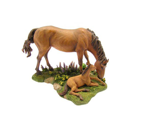 Tượng Gia Đình Ngựa Nhựa Màu Nâu Để Trang Trí Nhà Và Vườn - Product Image 2