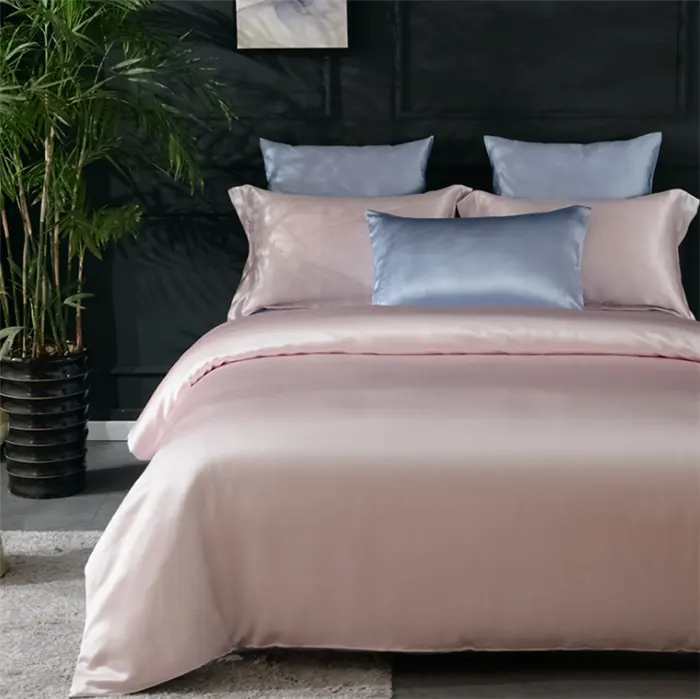 Oetex 100 Chứng Nhận 19Mm 22Mm 25Mm Bộ Đồ Giường Lụa Nhà Sản Xuất Hai Màu Elegant Silk Bedding Nhà Cung Cấp