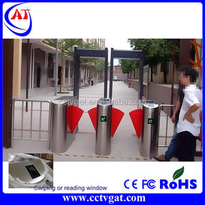 Interface RFID certificat CE taille haute bidirectionnel entièrement automatique en acier inoxydable à vitesse rapide tourniquet d'aileron de contrôle d'accès - Product Image 2