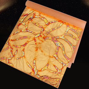 उच्च गुणवत्ता 25 चादरें/बुकलेट 14X14cm तरह तरह पत्ता रंगीन सोने का पत्तर मूंगा रंग पन्नी - Product Image 2