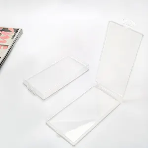 Caja de plástico cuadrada para Cuchillo de cejas, diseño pequeño, paquete transparente