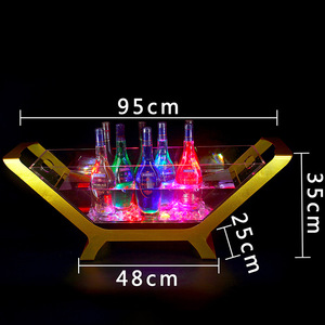 Support <span class=keywords><strong>de</strong></span> bouteille <span class=keywords><strong>de</strong></span> vin et <span class=keywords><strong>de</strong></span> <span class=keywords><strong>bière</strong></span> lumineux, en forme <span class=keywords><strong>de</strong></span> bateau, taille Champagne, baril à glace, LED, seau à glace en acrylique <span class=keywords><strong>Rechargeable</strong></span>, 6/12 unités - Product Image 6