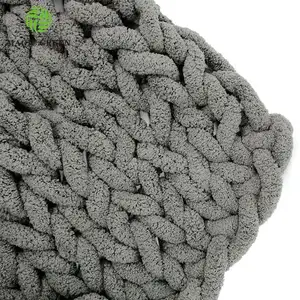 0.1 s 2-2.5 cm polyester chunky micro chenille hoed kussen tapijt plaid gooi deken hand breien garen