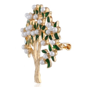 Women Wild Clothing Accessories Fashion Zircon <strong>Brooch</strong> Pearl Fashion Big <strong>Tree</strong> <strong>Brooch</strong> - Product Image 2