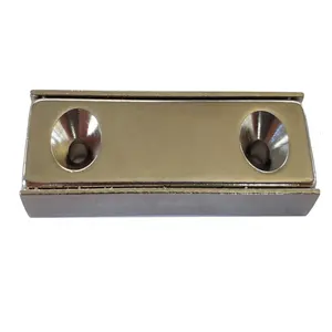 Hight Quality Block Neodymium Channel Magnet With Countersunk Hloe L40x30x5mm