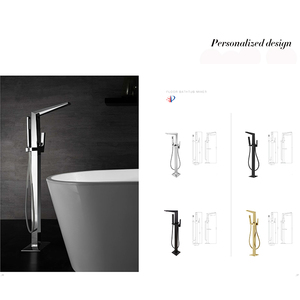 <span class=keywords><strong>Robinet</strong></span> de <span class=keywords><strong>baignoire</strong></span> carré, autoportant, noir mat, monté au sol - Product Image 5