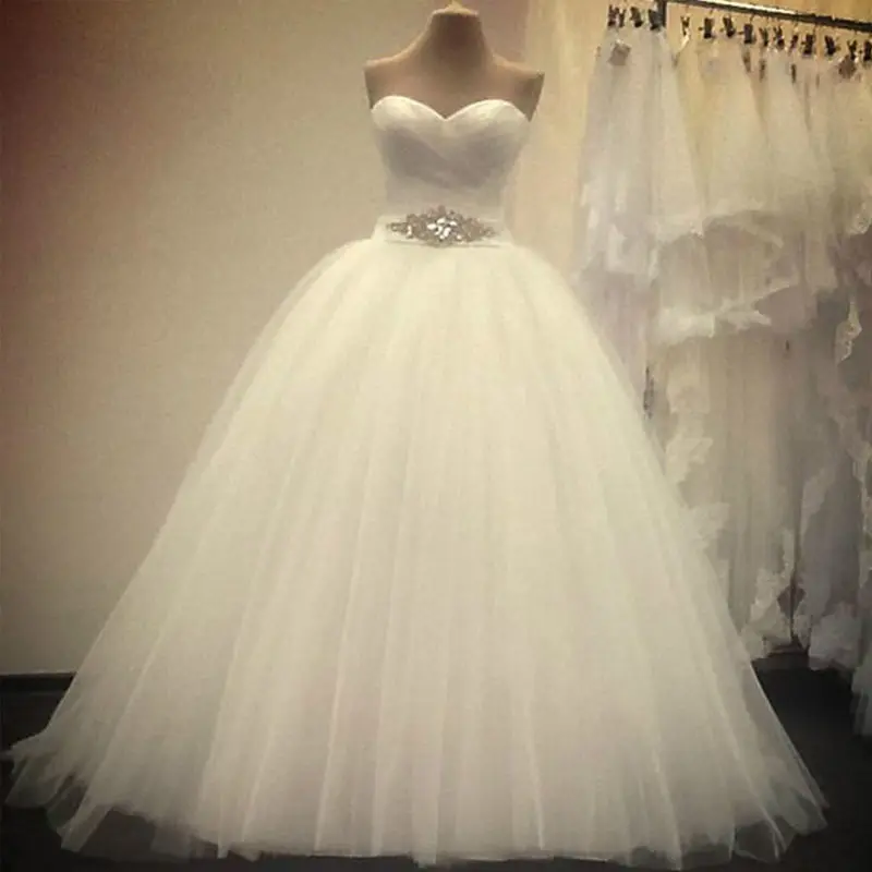 NE105 Explosion Models Cheap Wedding Gowns New Sweetheart Sleeveless Off the Shoulder Ball Gowns Wedding Dresses