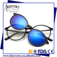 Lunettes de blocage bleues Orange Clip-on Anti Radiation Lunettes de soleil Clip polarisé sur lunettes de soleil Lunettes de vision nocturne