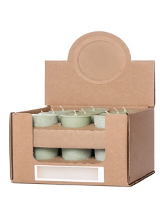Small votive candle retail paper display boxes custom eco-friendly brown kraft paper display boxes for candle packaging