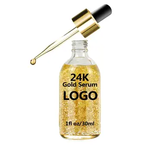 Best Anti-Aging Whitening Nourishing Collagen Organic Pure 24K Gold Serum Private Label