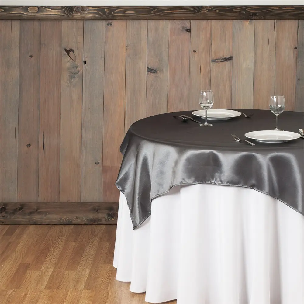 Hoge kwaliteit bruiloft hotel decoratie satijn tafel overlay