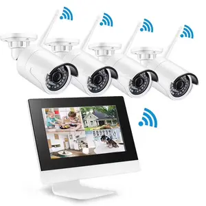 Câmera ip 8ch sem fio 960p 1mp, câmera externa cctv wi-fi ip com kit nvr