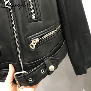 Fashion <strong>Women</strong> Autumn <strong>Jacket</strong> Short <strong>Real</strong> Sheepskin <strong>Leather</strong> <strong>Jacket</strong> New Arrival - Product Image 6