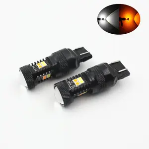 T25 3157 T20 7443 LED הפעל אות אורות כפול צבע לבן/צהוב 16SMD 7443 3157 LED זנב אורות בלם אורות T25 T20 LED הנורה