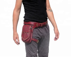 Borsa da Coscia in <span class=keywords><strong>Pelle</strong></span> Rossa con Fondina per Armi - Product Image 1