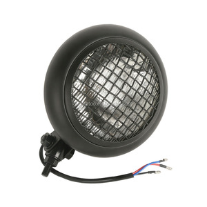 XF140685-BW Faro Delantero de Motocicleta de 10 mm con Rejilla de Luz Alta/Baja para Harley Custom <span class=keywords><strong>Cafe</strong></span> <span class=keywords><strong>Racer</strong></span> Bobber Estilo Clásico - Product Image 3