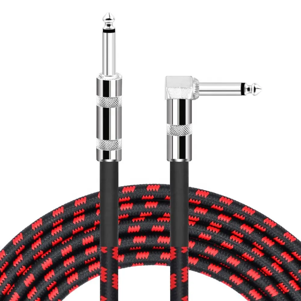 Câble élastique en coton pour haut-parleur OFC, micro jack de 6.35mm et 1/4mm, joint métallique