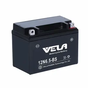 Vela starter 12 v 6.5ah 摩托车电池 12N6.5-BS 电池电池