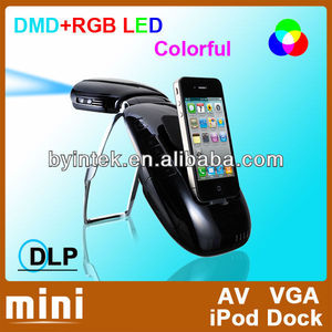 Intégré- batterie hd av vga mini projecteur de poche pour iphone ipod jeu de voyage d'affaires - Product Image 1