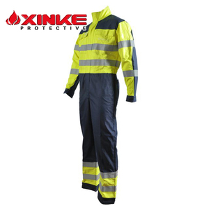 Xinke offshore saldatura di lavoro ignifugo CVC tuta con nastro riflettente per il lavoro di petrolio e gas - Product Image 2
