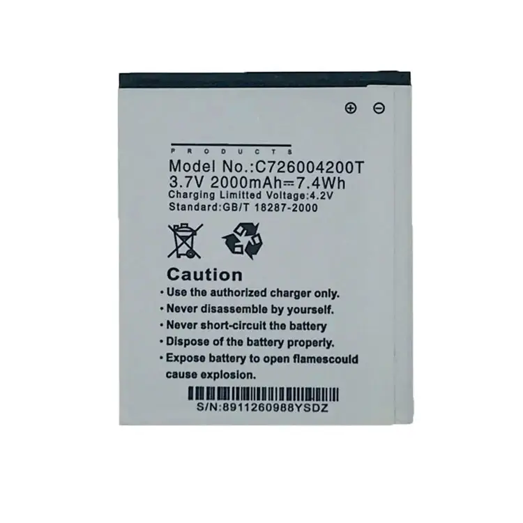 Hersteller Niedrigsten Preis von Handy 2000 mAh Batterien Wiederaufladbare für Blu C726004200T