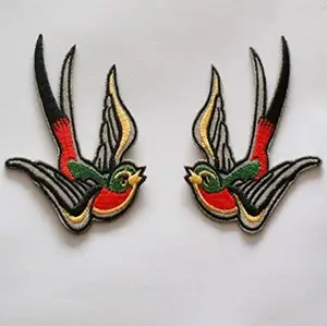 Swallows Patch Sticker Chim Thêu Phù Hiệu Cho Túi Vải