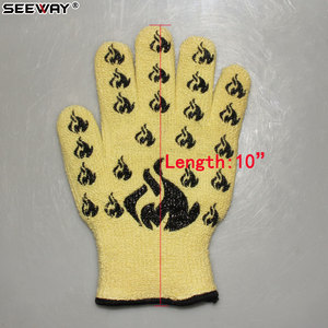 Gants résistants à la chaleur en aramide, revêtement en silicone jaune, design à boucle, doublure en coton antidérapante, <span class=keywords><strong>marque</strong></span> Seeway, pour travaux industriels, grillades - Product Image 2