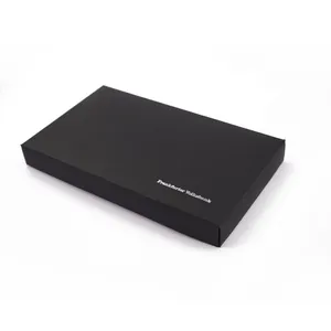 Nach Maß Luxus Schwarz Papier Box mit Logo UV und Matte laminierung Finish Band Design für Geschenk Verpackung