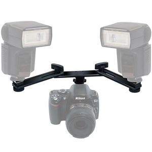 Accesorios de fotografía de Vídeo fotográfico soporte de luz de zapata doble negra soporte de paraguas de Flash - Product Image 2
