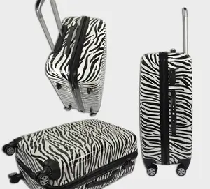 Fashionable zebra-stripe plastic materials carry-on luggage